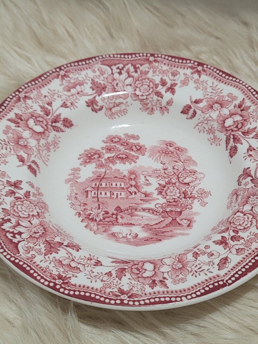 Royal Staffordshire Pottery Clarice Cliff Pink Tonquin Soup Bowl England
